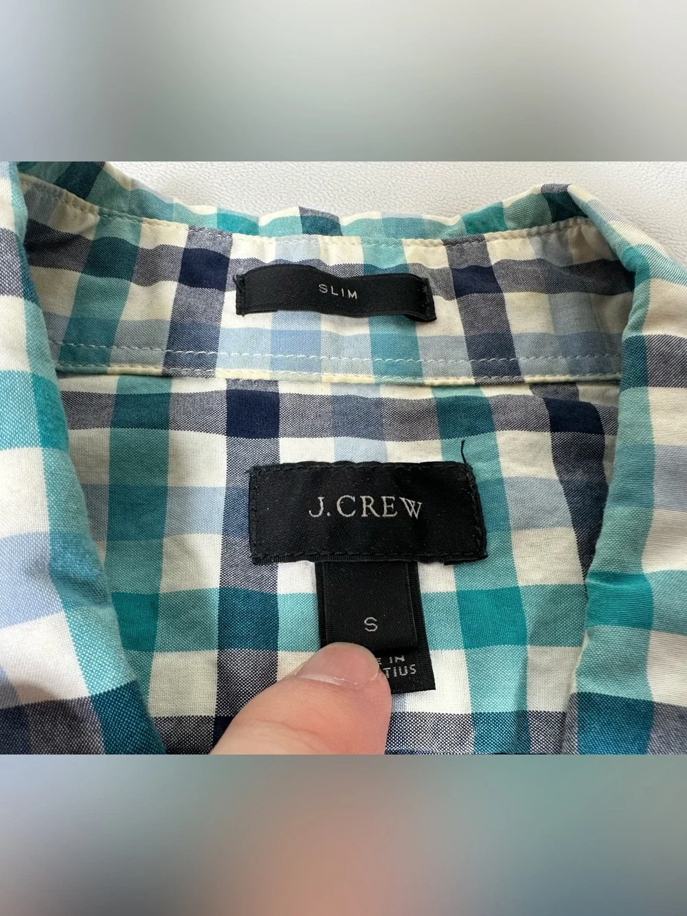 J. Crew Gingham Plaid Slim Fit Button Down Shirt